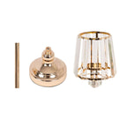 2 - Pack 15" Crystal Pendant Candle Holders - Classic Empire Lamp Shade Style in Gold, Votive Candle Stand For Table Centerpieces - Bell Racket Store