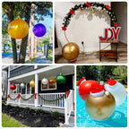 2 Pack 16" Inflatable Gold Decorative Balls - Round Vinyl Pool and Party Balls, Lightweight & Fun - Bell Racket Store