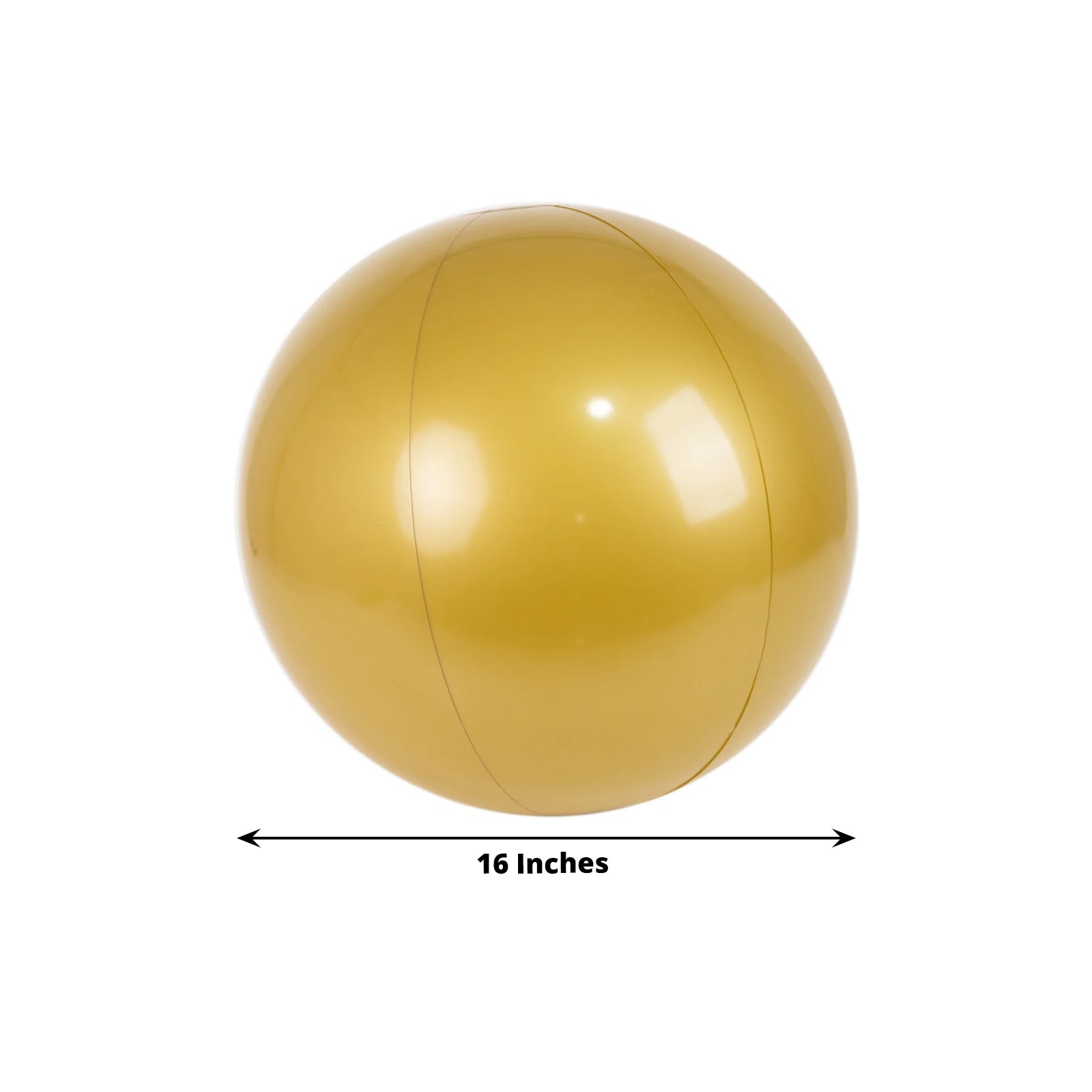 2 Pack 16" Inflatable Gold Decorative Balls - Round Vinyl Pool and Party Balls, Lightweight & Fun - Bell Racket Store