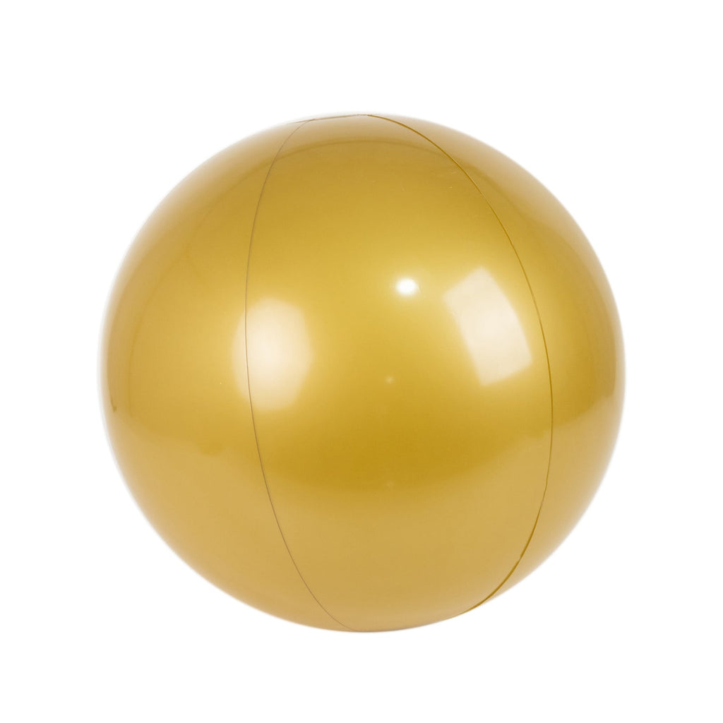 2 Pack 16" Inflatable Gold Decorative Balls - Round Vinyl Pool and Party Balls, Lightweight & Fun - Bell Racket Store