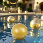 2 Pack 16" Inflatable Gold Decorative Balls - Round Vinyl Pool and Party Balls, Lightweight & Fun - Bell Racket Store