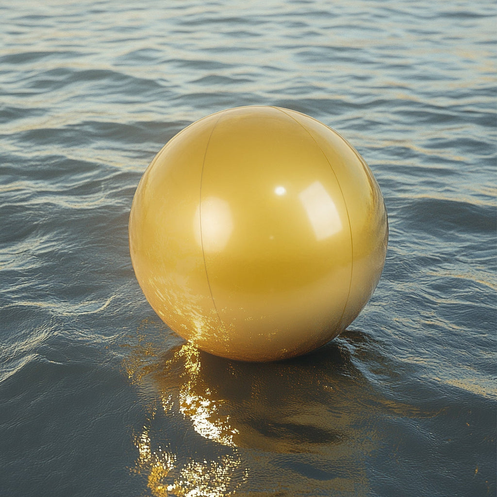 2 Pack 16" Inflatable Gold Decorative Balls - Round Vinyl Pool and Party Balls, Lightweight & Fun - Bell Racket Store