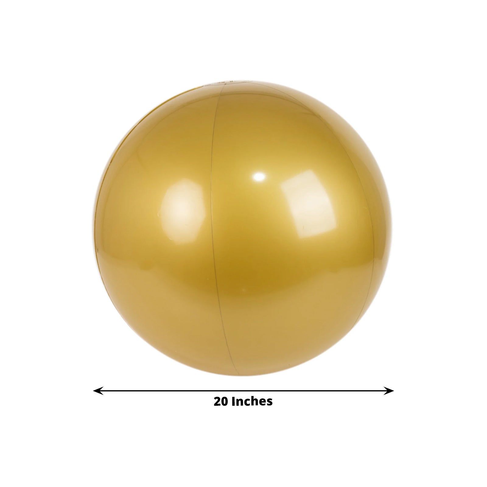 2 Pack 20" Inflatable Gold Decorative Balls - Round Vinyl Pool and Party Balls, Lightweight & Fun - Bell Racket Store