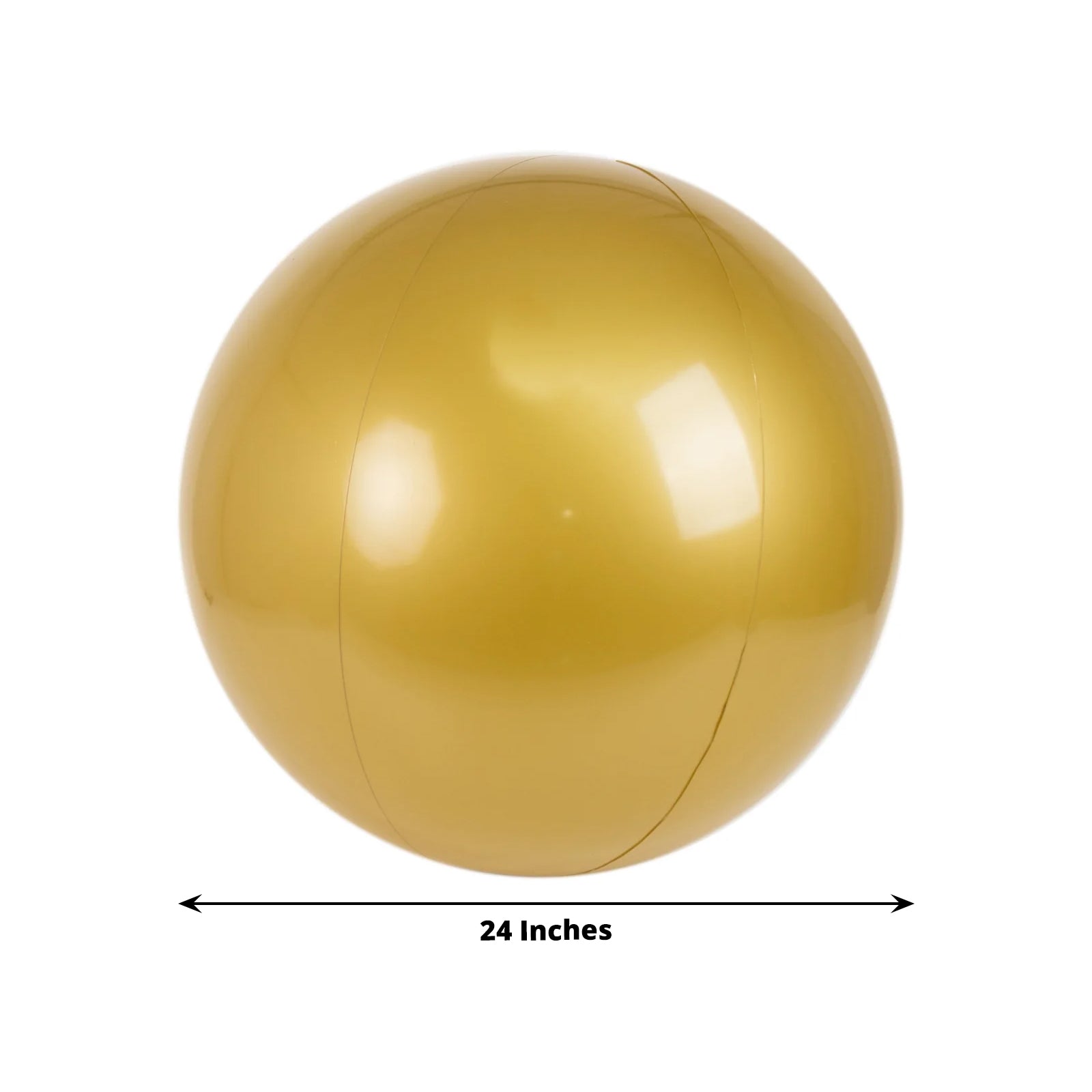 2 Pack 24" Inflatable Gold Decorative Balls - Round Vinyl Pool and Party Balls, Lightweight & Fun - Bell Racket Store