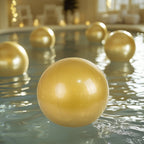 2 Pack 24" Inflatable Gold Decorative Balls - Round Vinyl Pool and Party Balls, Lightweight & Fun - Bell Racket Store