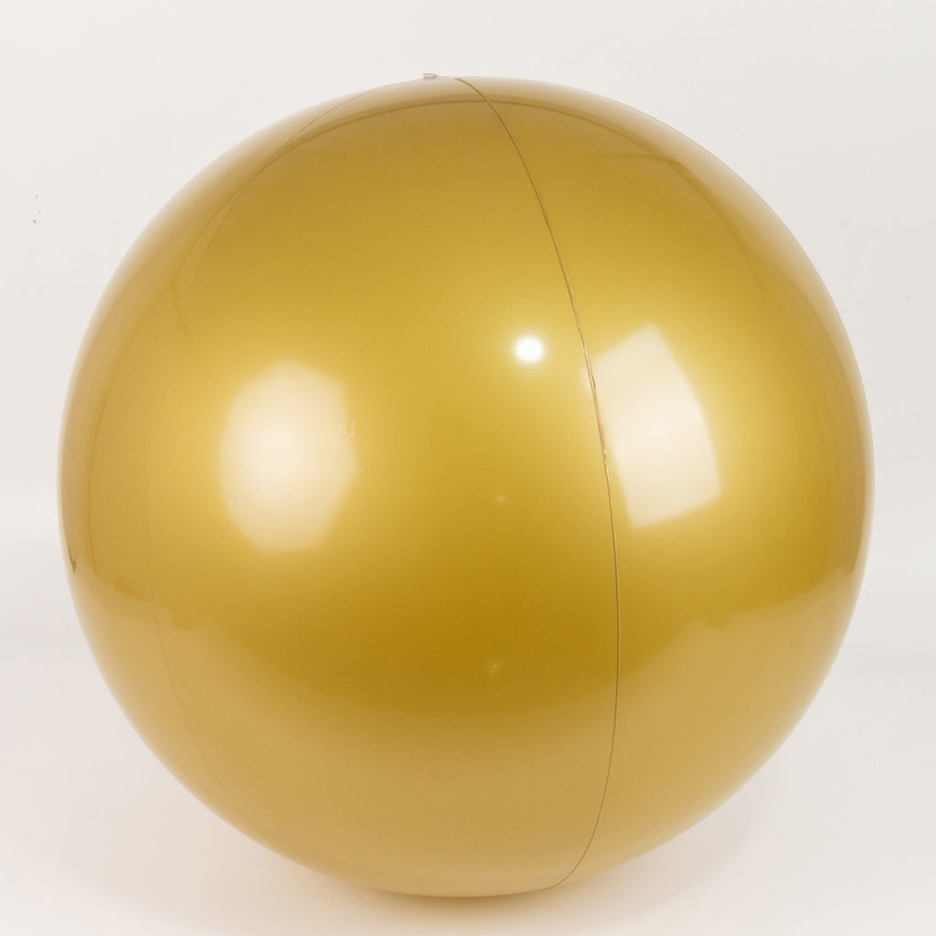 2 Pack 24" Inflatable Gold Decorative Balls - Round Vinyl Pool and Party Balls, Lightweight & Fun - Bell Racket Store