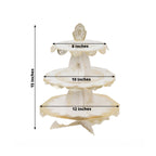 2 - Pack 3 - Tier Cupcake Display Stands with Vintage Floral Pattern, White Gold Round Cardboard Dessert Towers - 15" - Bell Racket Store