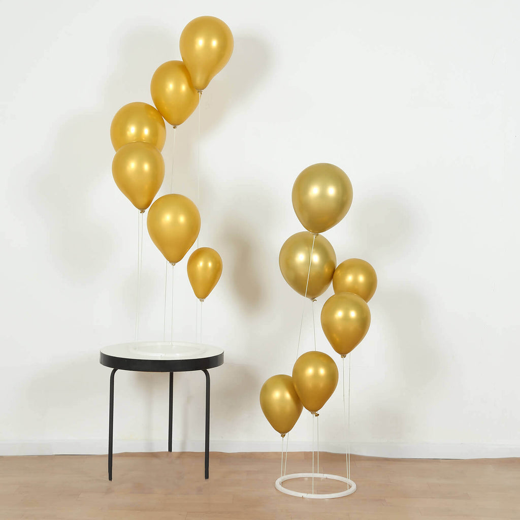 2 - Pack 3ft Floating Balloon Floor Stand Kit â€“ White Spiral Balloon Holder with Round Base for Party Decorations - Bell Racket Store