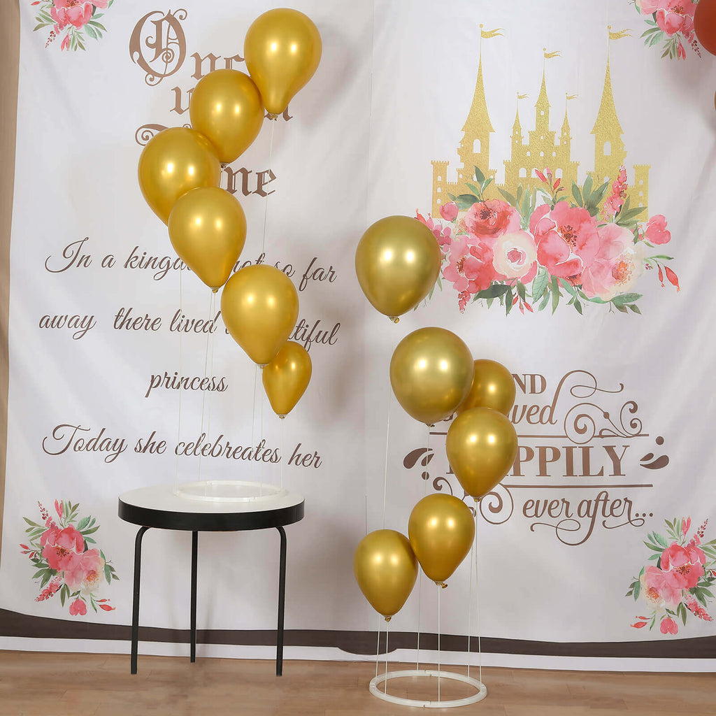 2 - Pack 3ft Floating Balloon Floor Stand Kit â€“ White Spiral Balloon Holder with Round Base for Party Decorations - Bell Racket Store