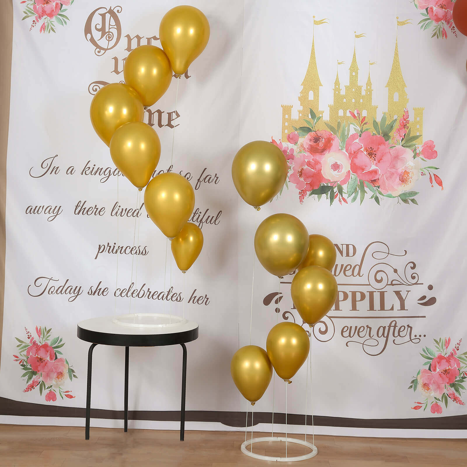 2 - Pack 3ft Floating Balloon Floor Stand Kit â€“ White Spiral Balloon Holder with Round Base for Party Decorations - Bell Racket Store