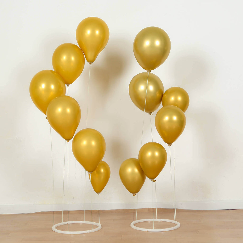 2 - Pack 3ft Floating Balloon Floor Stand Kit â€“ White Spiral Balloon Holder with Round Base for Party Decorations - Bell Racket Store