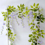 2 Pack 6ft Lavender Lilac Artificial Wisteria Flower Garland Hanging Vines, Silk Floral Garland Wedding Arch Decor - Bell Racket Store