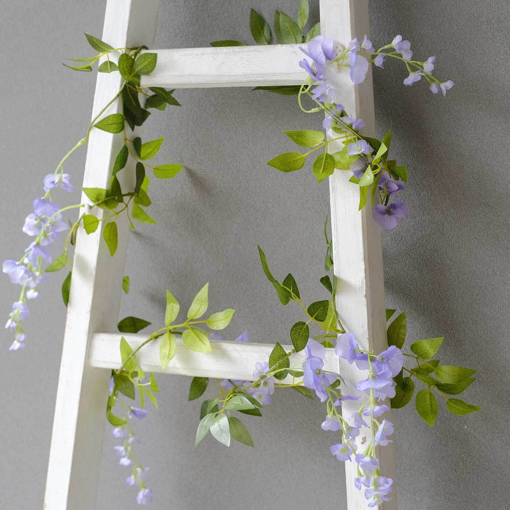2 Pack 6ft Lavender Lilac Artificial Wisteria Flower Garland Hanging Vines, Silk Floral Garland Wedding Arch Decor - Bell Racket Store