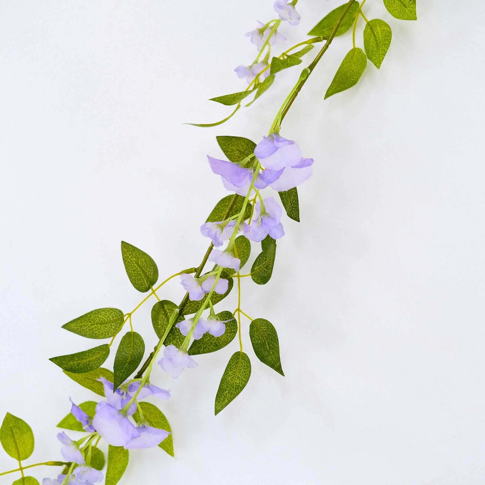 2 Pack 6ft Lavender Lilac Artificial Wisteria Flower Garland Hanging Vines, Silk Floral Garland Wedding Arch Decor - Bell Racket Store