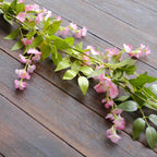 2 Pack 6ft Pink Artificial Wisteria Flower Garland Hanging Vines, Silk Floral Garland Wedding Arch Decor - Bell Racket Store