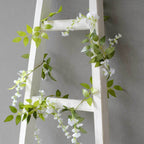 2 Pack 6ft White Artificial Wisteria Flower Garland Hanging Vines, Silk Floral Garland Wedding Arch Decor - Bell Racket Store