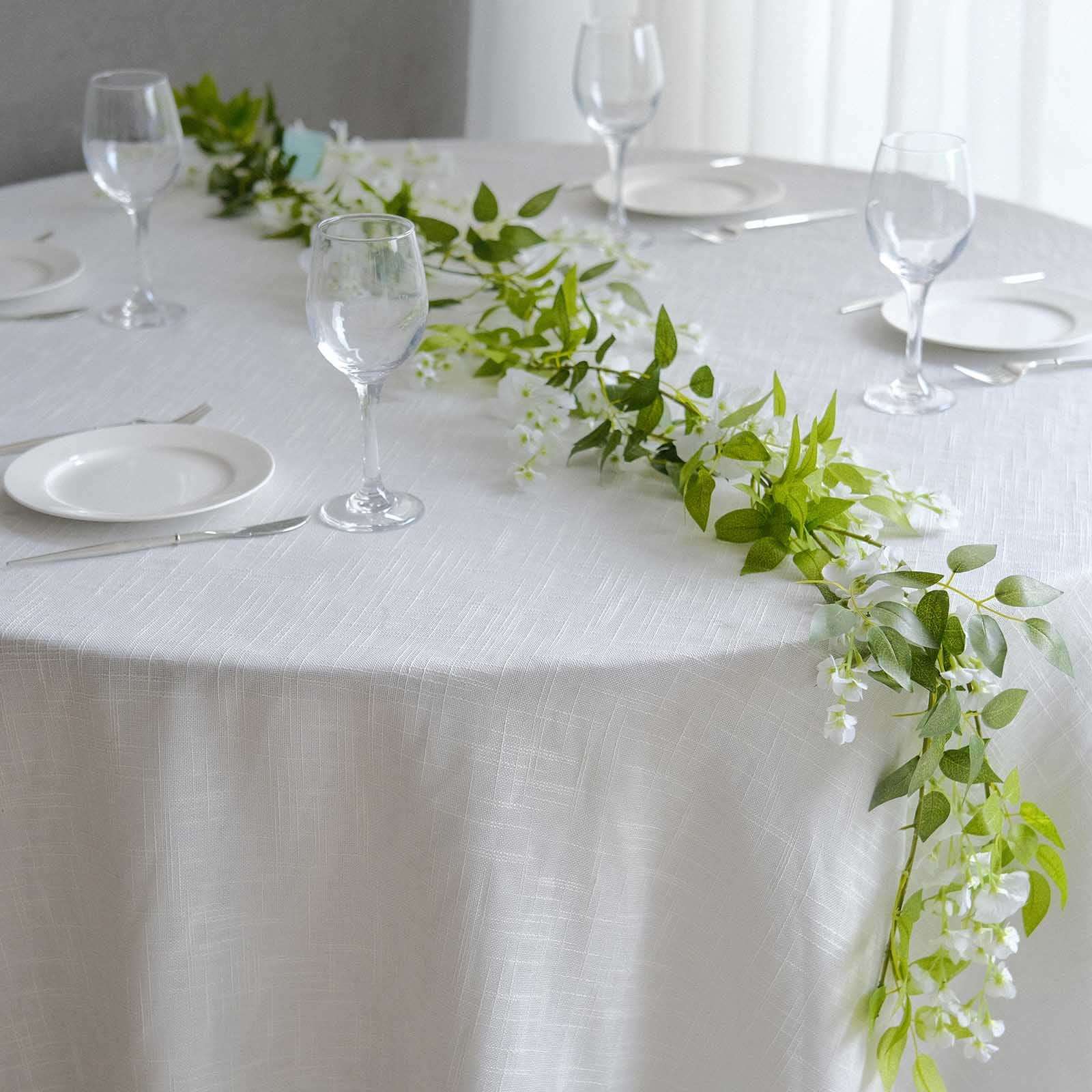 2 Pack 6ft White Artificial Wisteria Flower Garland Hanging Vines, Silk Floral Garland Wedding Arch Decor - Bell Racket Store