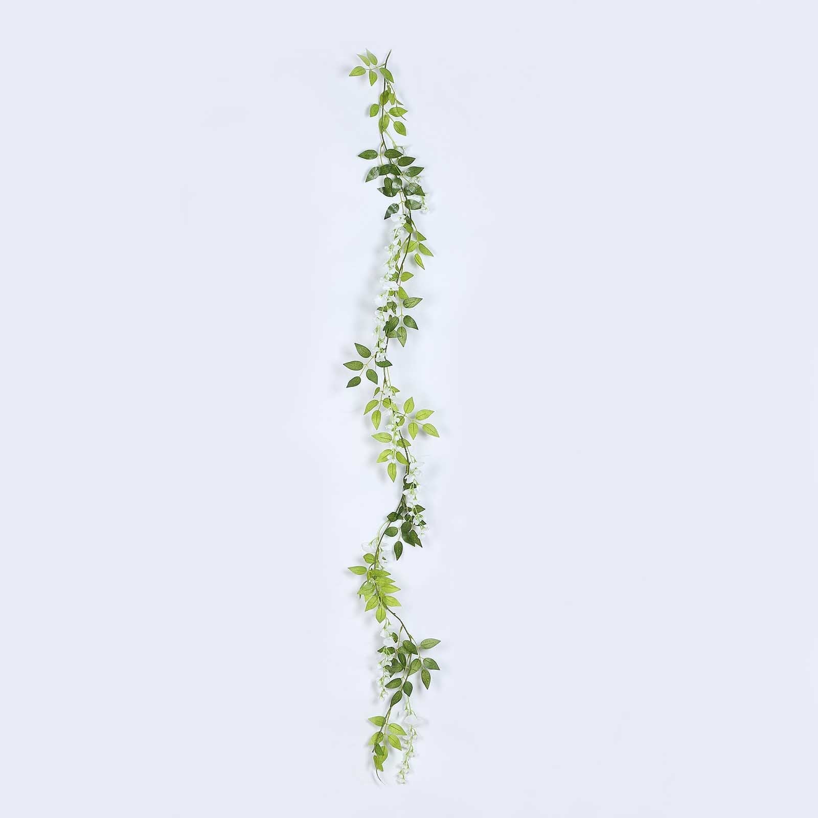 2 Pack 6ft White Artificial Wisteria Flower Garland Hanging Vines, Silk Floral Garland Wedding Arch Decor - Bell Racket Store