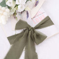 2 Pack 6yds Dusty Sage Green Silk - Like Chiffon Ribbon Roll, DIY Wedding Bouquet Linen Wrap - Bell Racket Store