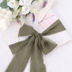 2 Pack 6yds Dusty Sage Green Silk - Like Chiffon Ribbon Roll, DIY Wedding Bouquet Linen Wrap - Bell Racket Store