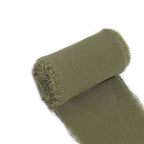 2 Pack 6yds Dusty Sage Green Silk - Like Chiffon Ribbon Roll, DIY Wedding Bouquet Linen Wrap - Bell Racket Store
