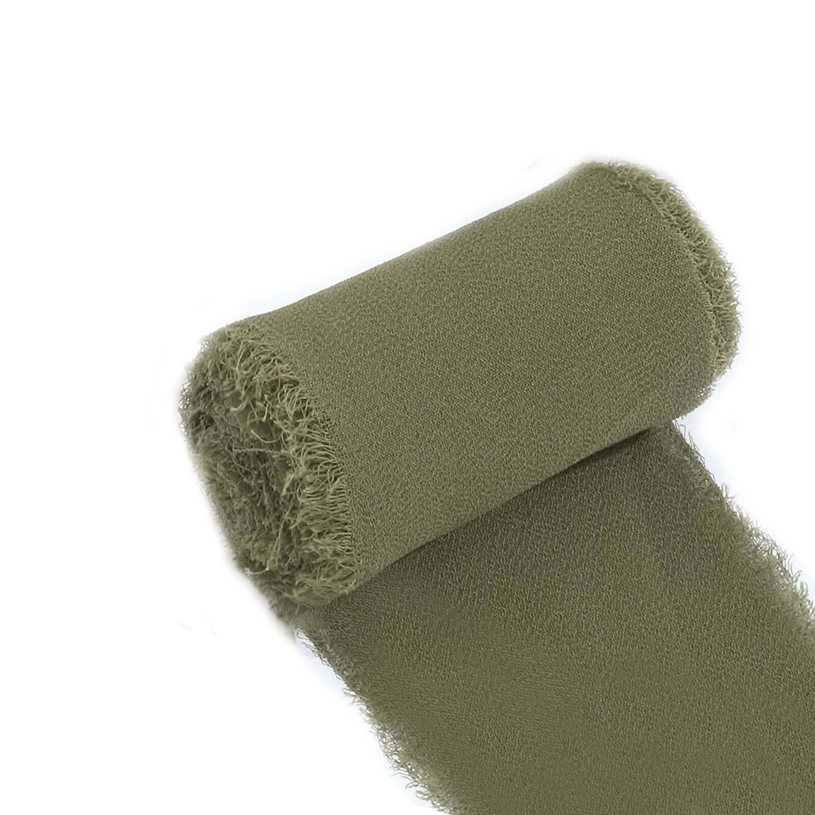 2 Pack 6yds Dusty Sage Green Silk - Like Chiffon Ribbon Roll, DIY Wedding Bouquet Linen Wrap - Bell Racket Store