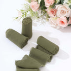2 Pack 6yds Dusty Sage Green Silk - Like Chiffon Ribbon Roll, DIY Wedding Bouquet Linen Wrap - Bell Racket Store
