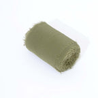 2 Pack 6yds Dusty Sage Green Silk - Like Chiffon Ribbon Roll, DIY Wedding Bouquet Linen Wrap - Bell Racket Store