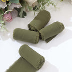 2 Pack 6yds Dusty Sage Green Silk - Like Chiffon Ribbon Roll, DIY Wedding Bouquet Linen Wrap - Bell Racket Store