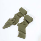 2 Pack 6yds Dusty Sage Green Silk - Like Chiffon Ribbon Roll, DIY Wedding Bouquet Linen Wrap - Bell Racket Store