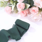 2 Pack 6yds Hunter Emerald Green Silk - Like Chiffon Ribbon Roll, DIY Wedding Bouquet Linen Wrap - Bell Racket Store