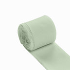 2 Pack 6yds Sage Green Silk - Like Chiffon Ribbon Roll, DIY Wedding Bouquet Linen Wrap - Bell Racket Store