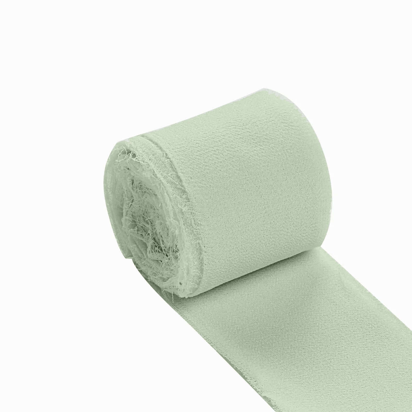 2 Pack 6yds Sage Green Silk - Like Chiffon Ribbon Roll, DIY Wedding Bouquet Linen Wrap - Bell Racket Store