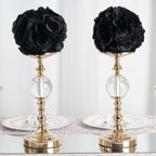 2 Pack 7" Black Artificial Silk Rose Kissing Ball, Faux Flower Ball - Bell Racket Store