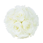 2 Pack 7" Cream Artificial Silk Rose Kissing Ball, Faux Flower Ball - Bell Racket Store