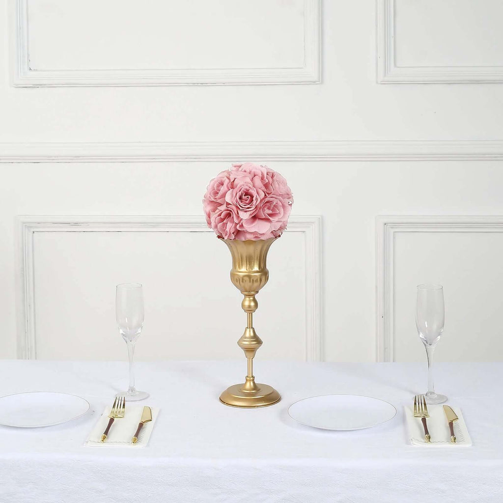 2 Pack 7" Mauve Artificial Silk Rose Kissing Ball, Faux Flower Ball - Bell Racket Store