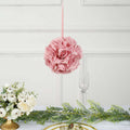 2 Pack 7" Mauve Artificial Silk Rose Kissing Ball, Faux Flower Ball - Bell Racket Store