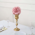 2 Pack 7" Mauve Artificial Silk Rose Kissing Ball, Faux Flower Ball - Bell Racket Store