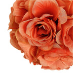 2 Pack 7" Terracotta (Rust) Artificial Silk Rose Kissing Ball, Faux Flower Ball - Bell Racket Store