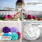 2 Pack 7" White Artificial Silk Rose Kissing Ball, Faux Flower Ball - Bell Racket Store