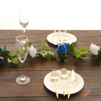 2 Pack 7ft White Royal Blue Artificial Silk Flower Garland Mini Rose Vines with 26 Flower Heads - Bell Racket Store