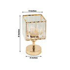 2 Pack 9" Crystal Pendant Hurricane Candle Holders in Gold, Elegant Square Design for Pillar Candles, Decorative Table Centerpieces - Bell Racket Store