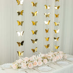 2 Pack 9ft Gold 3D Paper Butterfly Hanging Garland Streamers, Party String Banners - Bell Racket Store