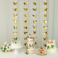 2 Pack 9ft Gold 3D Paper Butterfly Hanging Garland Streamers, Party String Banners - Bell Racket Store