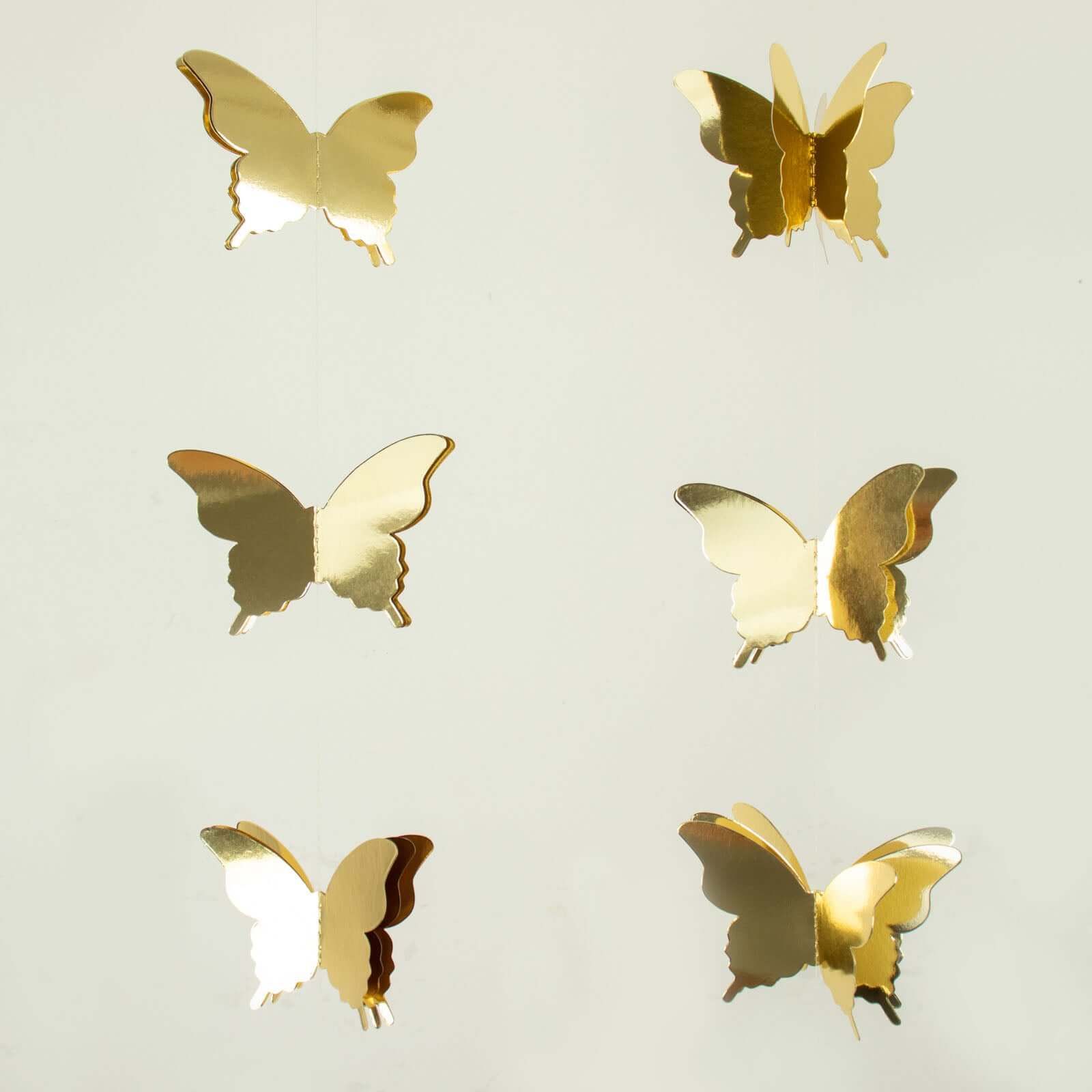 2 Pack 9ft Gold 3D Paper Butterfly Hanging Garland Streamers, Party String Banners - Bell Racket Store