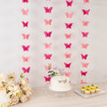 2 Pack 9ft Pink 3D Paper Butterfly Hanging Garland Streamers, Party String Banners - Bell Racket Store