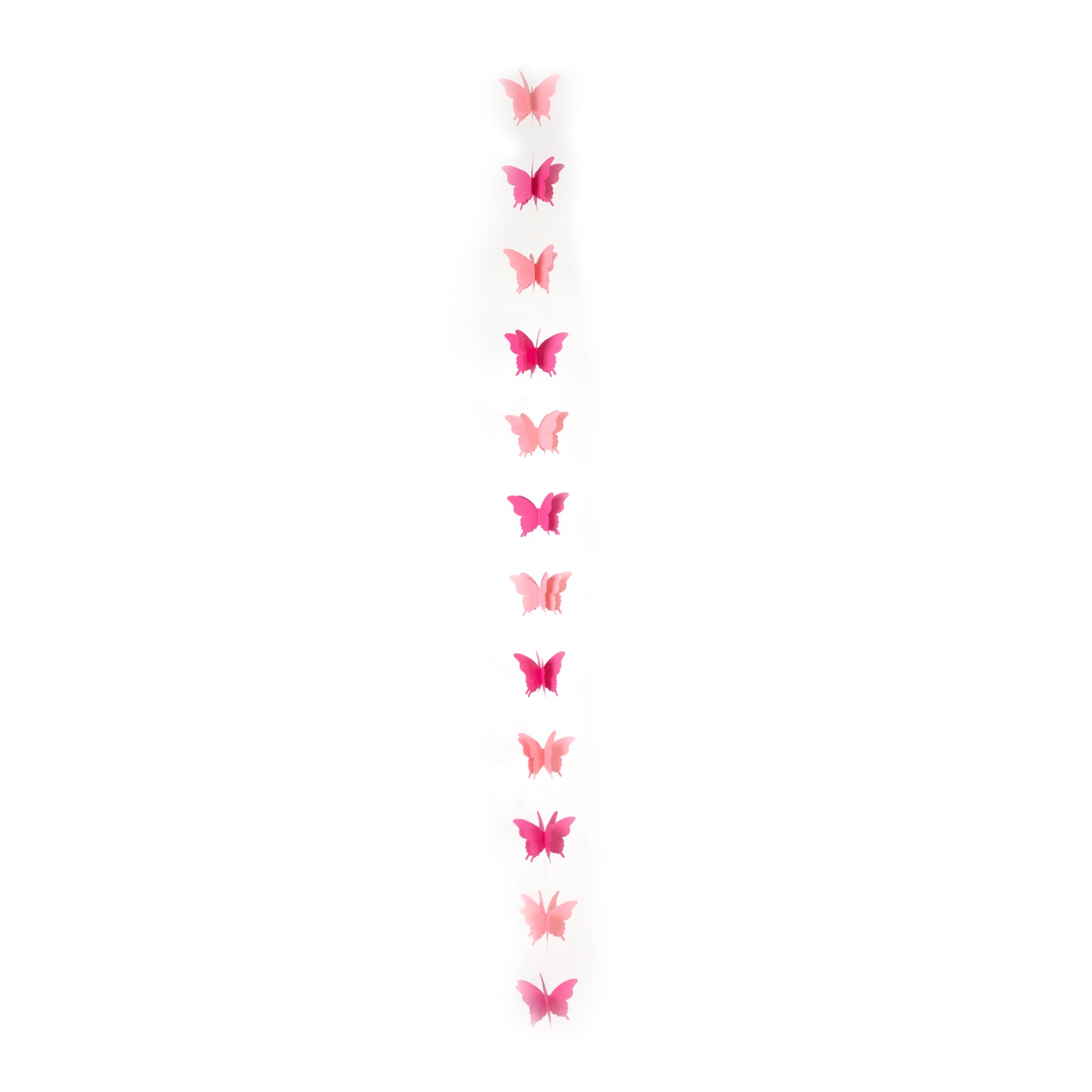 2 Pack 9ft Pink 3D Paper Butterfly Hanging Garland Streamers, Party String Banners - Bell Racket Store