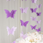 2 Pack 9ft Purple 3D Paper Butterfly Hanging Garland Streamers, Party String Banners - Bell Racket Store