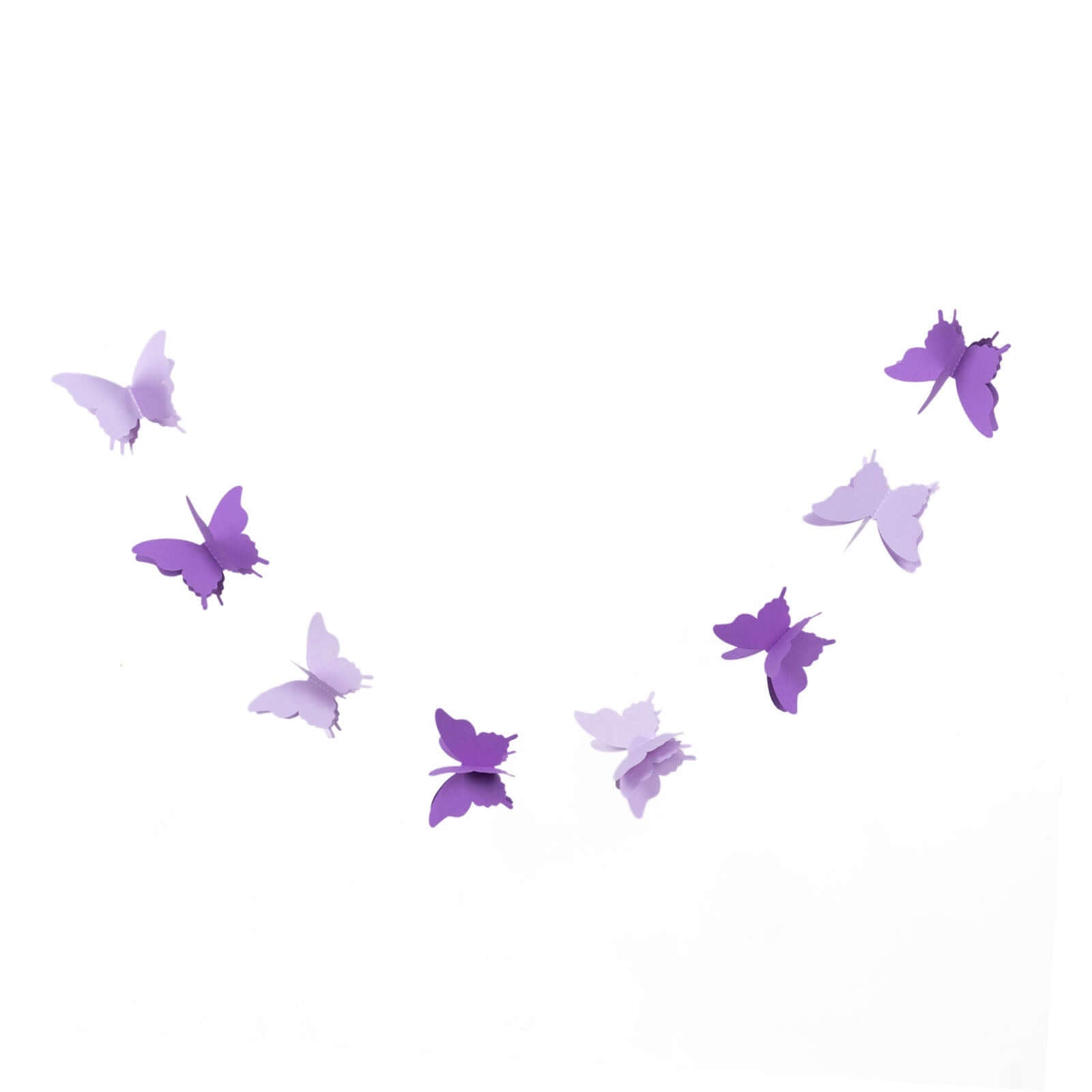 2 Pack 9ft Purple 3D Paper Butterfly Hanging Garland Streamers, Party String Banners - Bell Racket Store