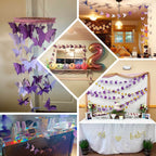 2 Pack 9ft Purple 3D Paper Butterfly Hanging Garland Streamers, Party String Banners - Bell Racket Store